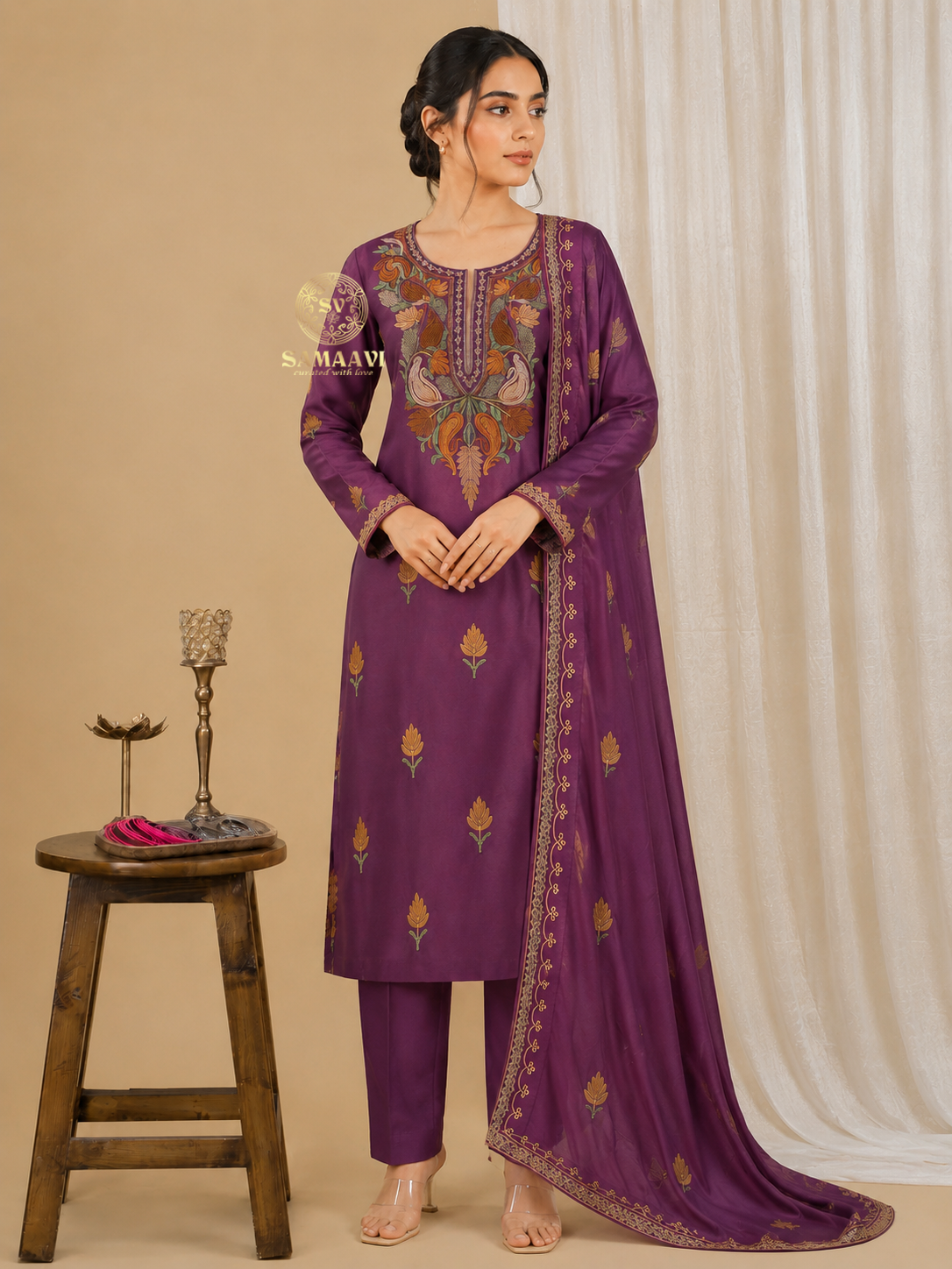 Aari Work In Cotton Suit