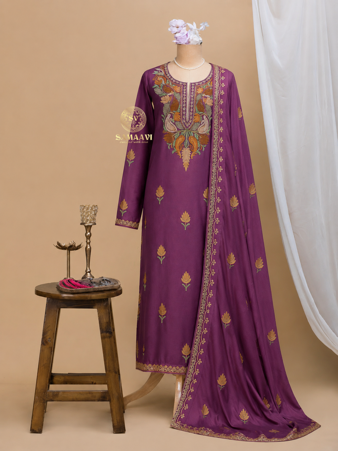 Aari Work In Cotton Suit