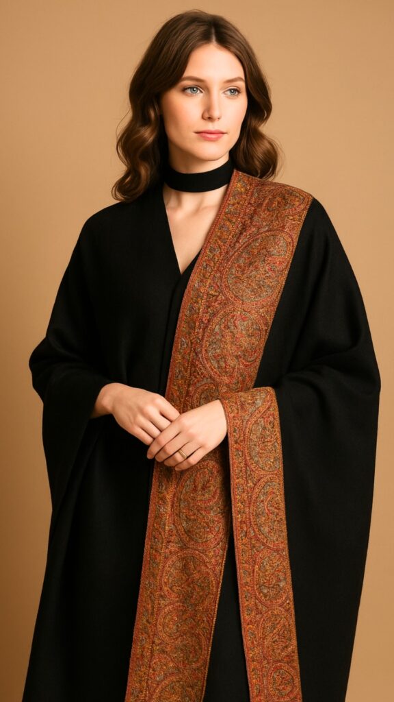 Aari Work On Pashmina