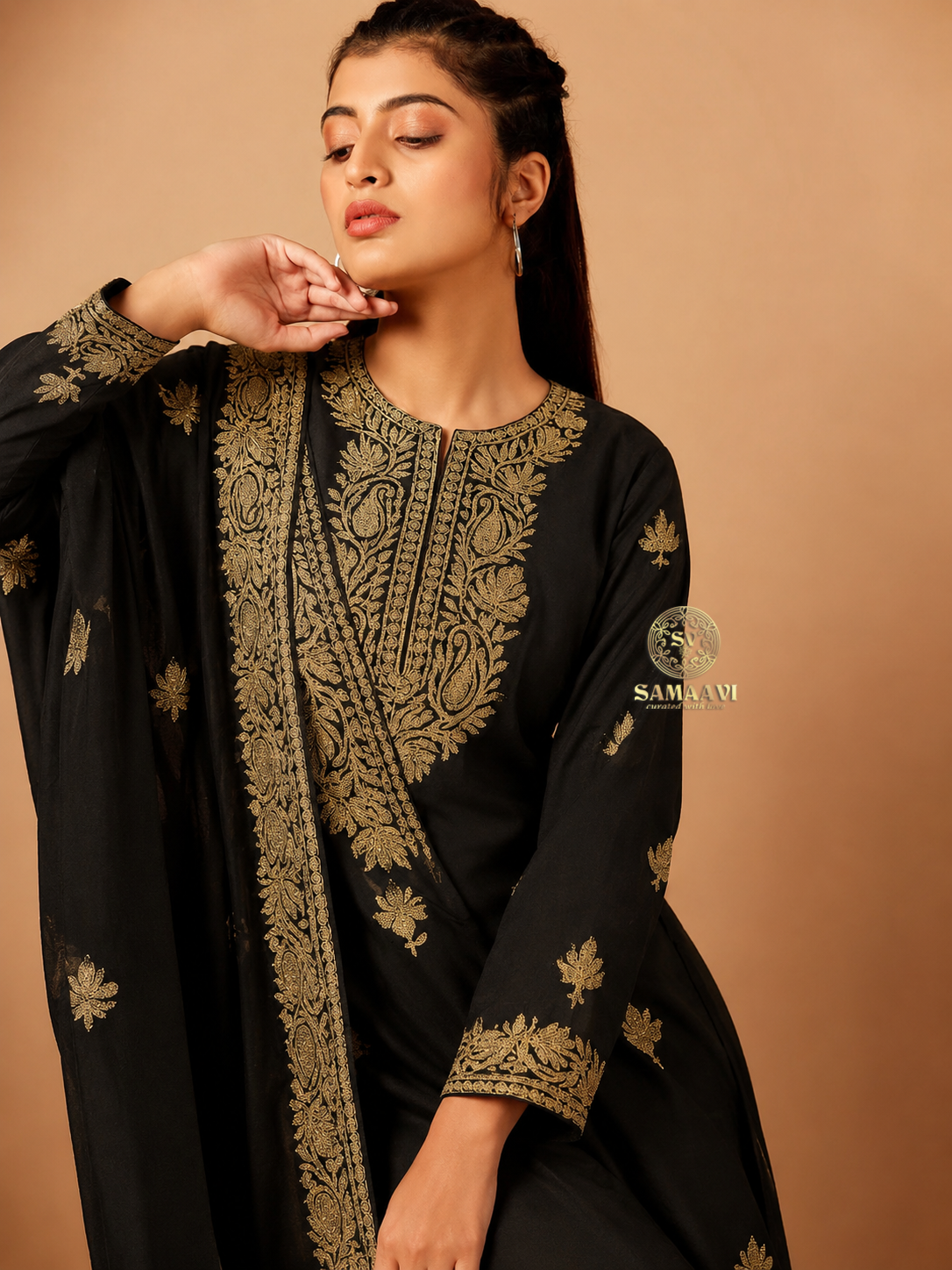 Black Tilla suit with dupatta