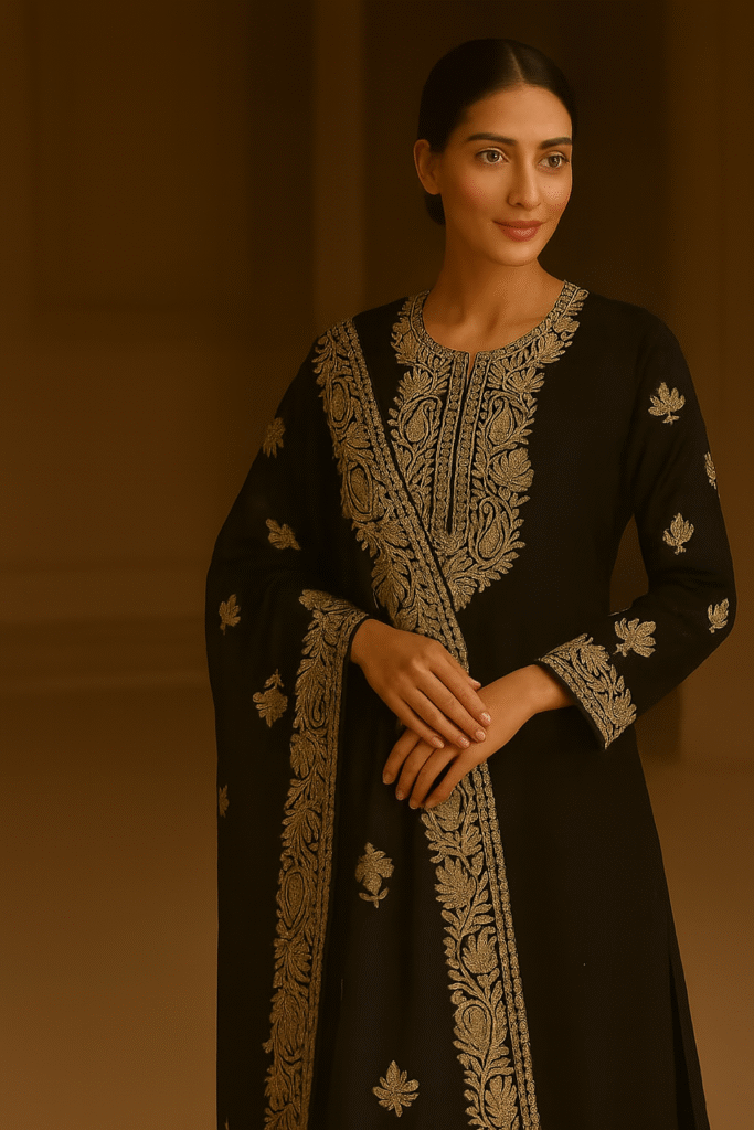 Black Tilla suit with dupatta