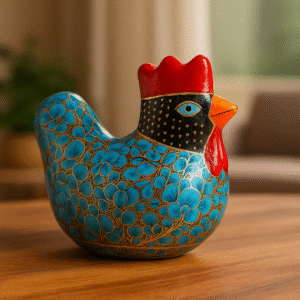 Handcrafted Paper Mâché Hen Box