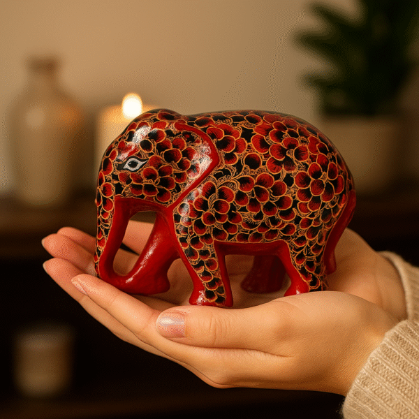 Bibelot éléphant Insolite En Papier Mâché - Pièce Unique