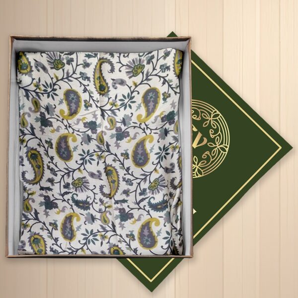 Handwork Green Paisley Stole - Image 2