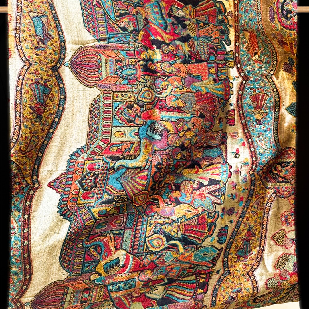 Royal Darbar Kalamkari Pashmina Shawl
