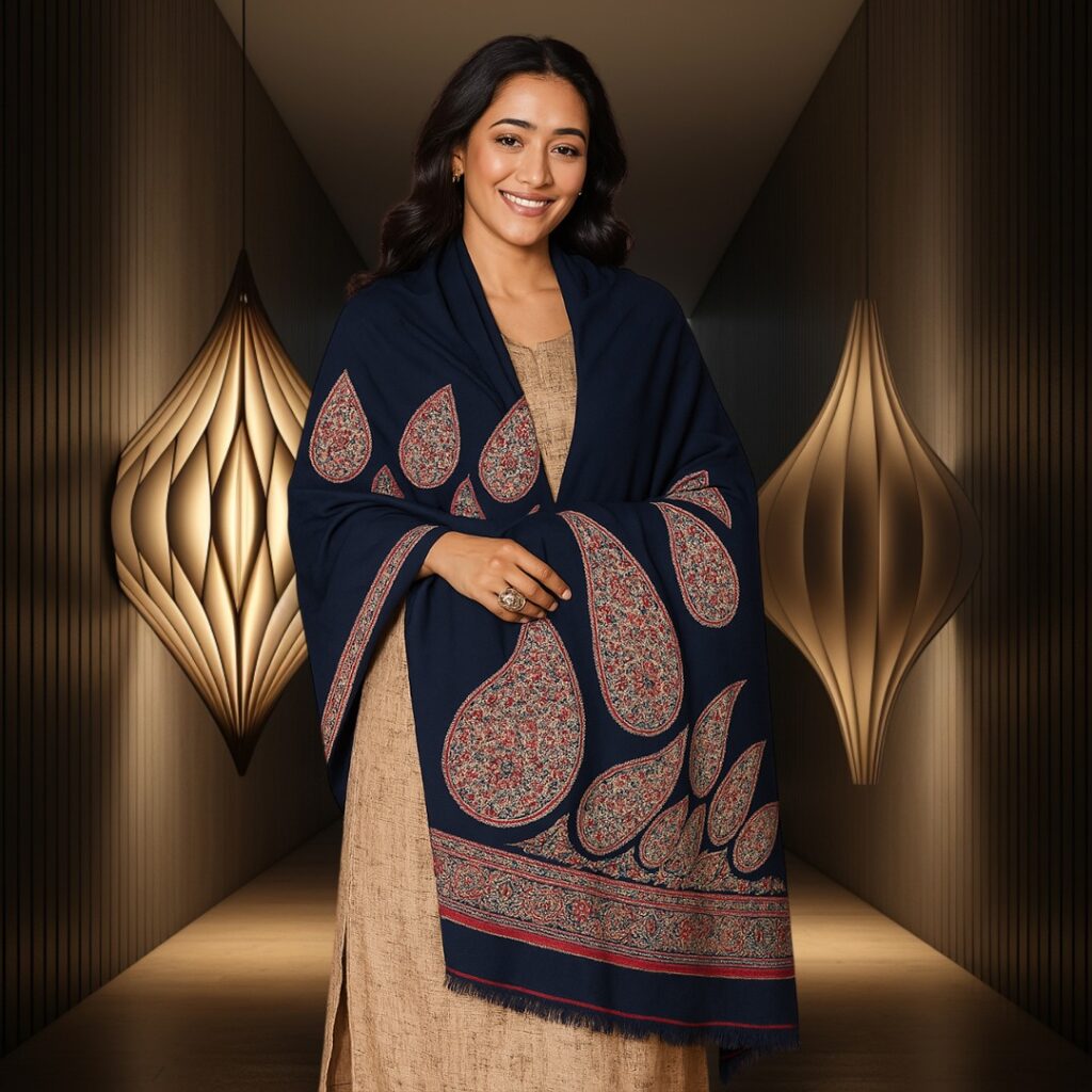 Handwoven Pashmina Shawl with Elegant Paisley Design