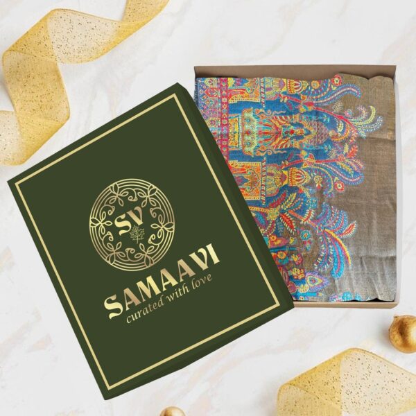 Royal Temple Scene Pashmina Shawl