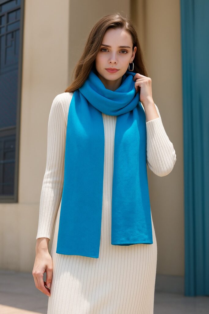 Sky Blue Plain Pashmina Stole