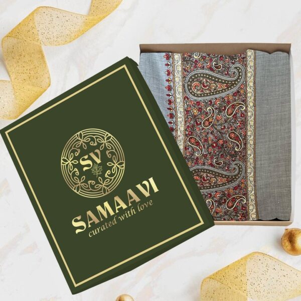 Sozni Paisley Pashmina Shawl
