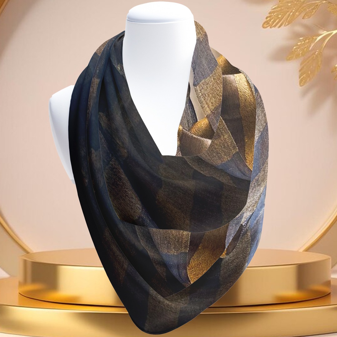 Golden Olive & Black Striped Pashmina Stole