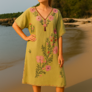Pastel Green Handcrafted Kaftan
