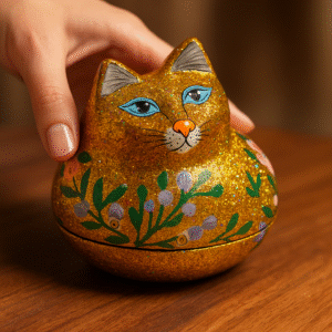 Handcrafted Paper Mâché Cat Box