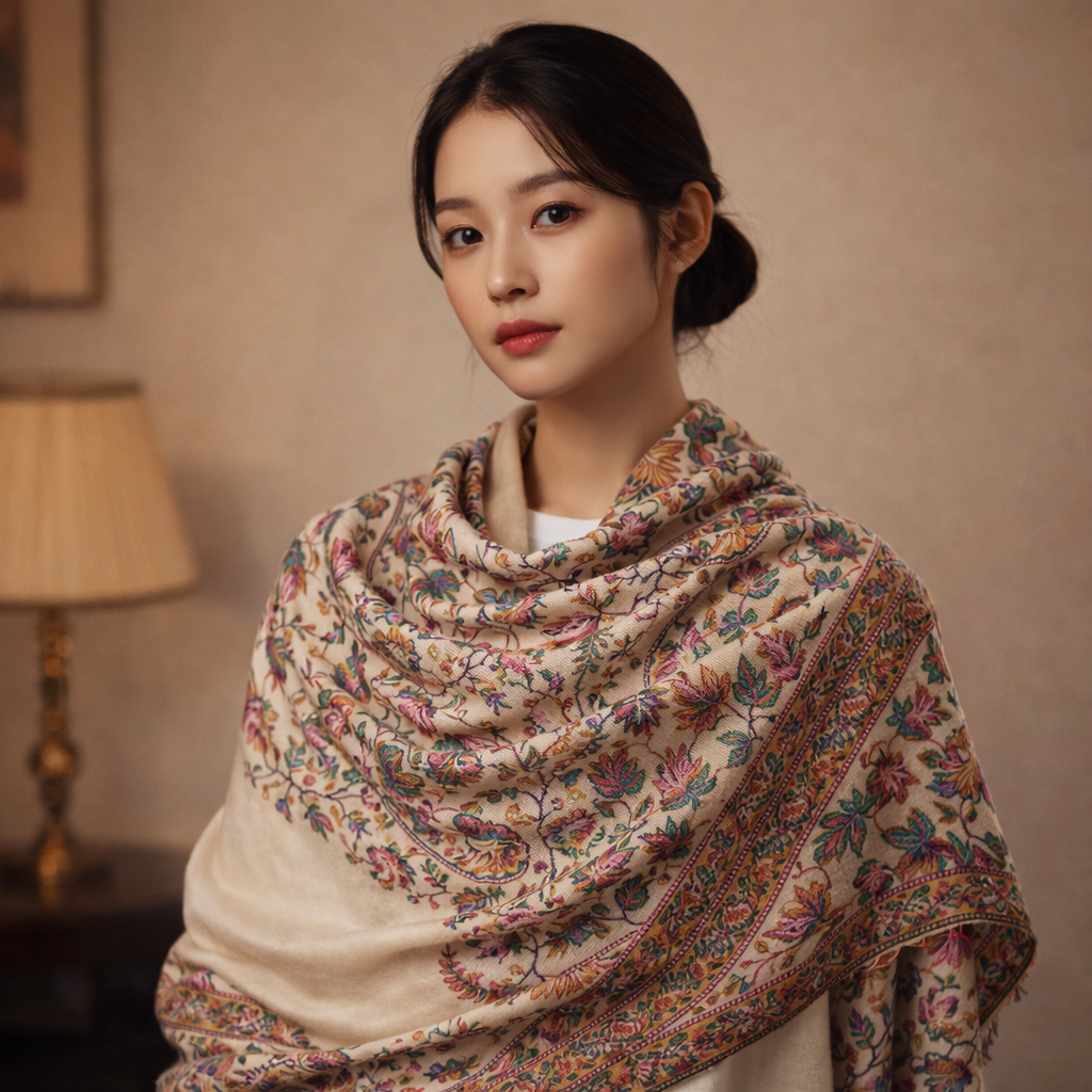 Floral Elegance Pashmina Shawl