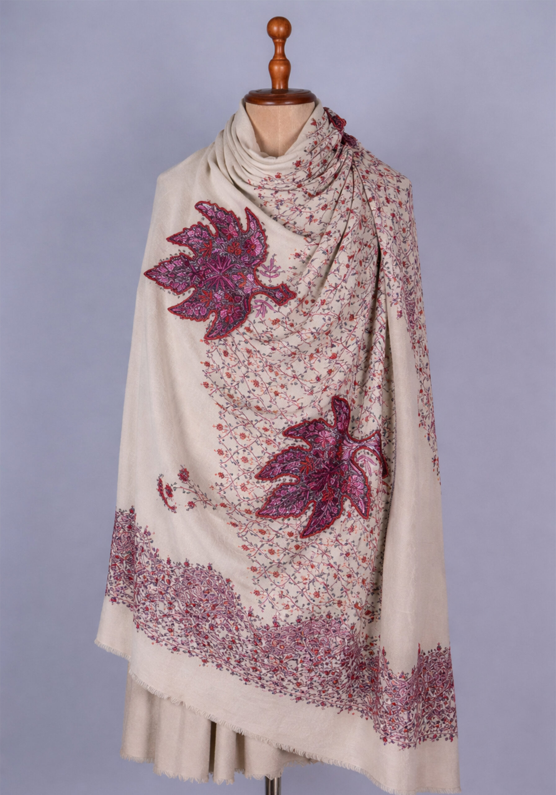 Handcrafted Pashmina in Maple Bloom Design