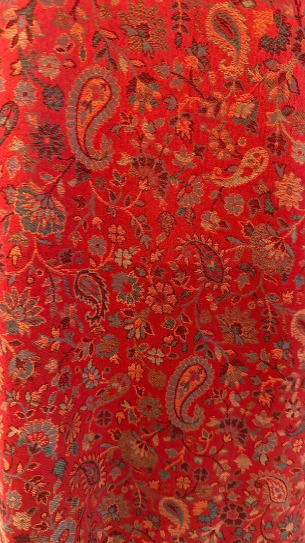 Classic Red Paisley Pashmina Shawl - Image 3