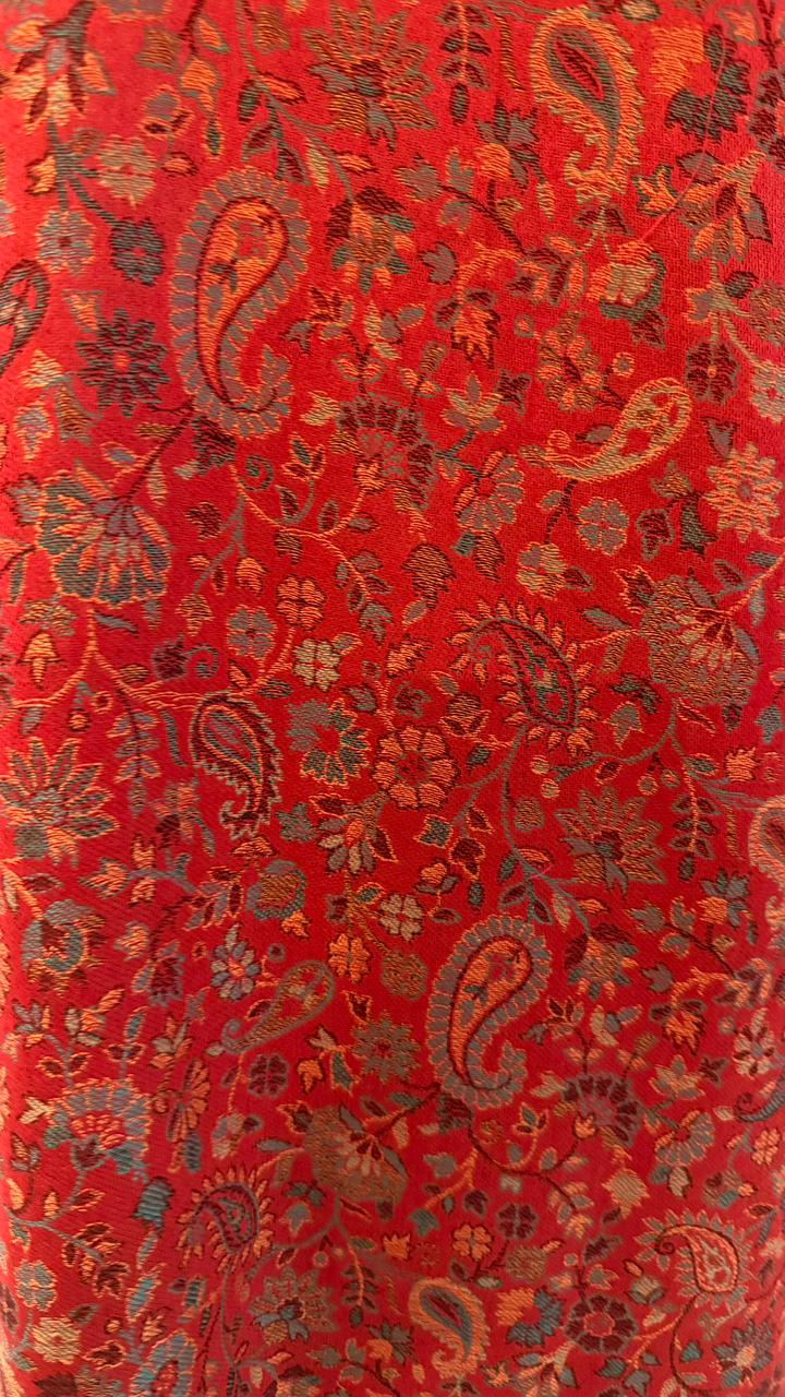 Classic Red Paisley Pashmina Shawl - Image 3