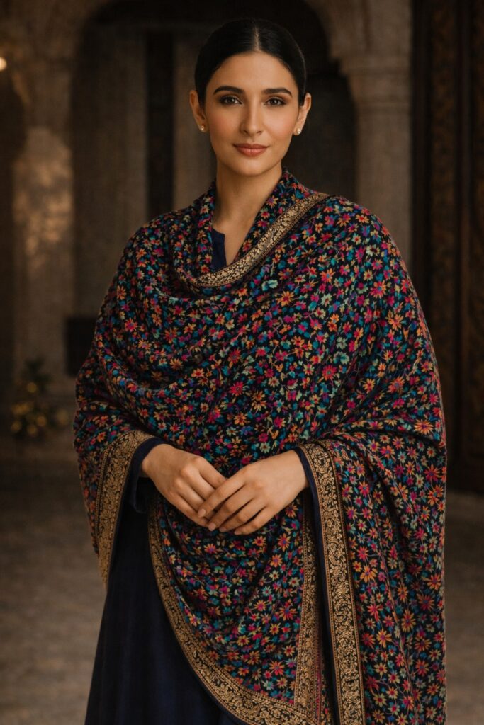 Multicolor Floral Pashmina Shawl