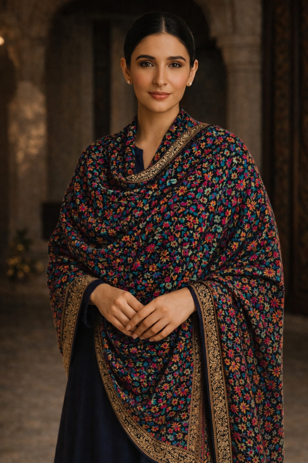 Multicolor Floral Pashmina Shawl
