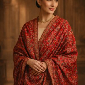 Classic Red Paisley Pashmina Shawl