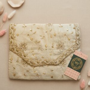 Luxury Embroidered MacBook Cover with Floral Handwork