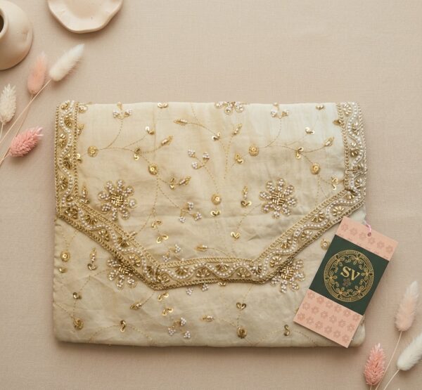 Luxury Embroidered MacBook Cover with Floral Handwork