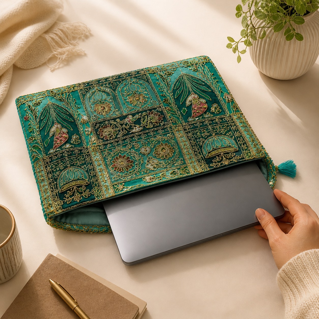 Premium Handcrafted Embroidered MacBook Cover - Image 4
