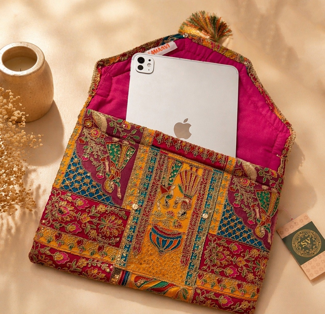 Traditional Embroidered MacBook Cover - Image 2