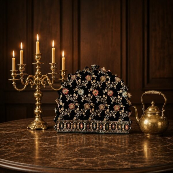 Black Embroidered Tea Cosy